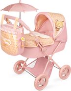 DeCuevas 85070 Passeggino pieghevole per bambole con ombrellone e borsa Honey 2026 – 60 cm