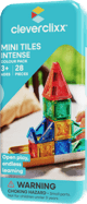 Cleverclixx Magnetická stavebnice Mini Tiles Pack Intense – 28 ks