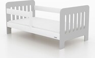 Detská posteľ so zábranou New Baby ERIK 140x70 cm bielo-sivá