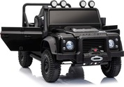 Elektrické autíčko Land Rover Defender 110 SVX 12V, čierne, 4X4 pohon, LED svetlá, predné