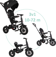 QPLAY Trojkolka Rito air gel (Rubber) Black, vek 10-72 mesiacov