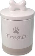 Dóza Dog Fantasy keramická na pamlsky biela s úchytkou 13,5x21,5cm, 1500ml