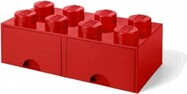 LEGO® tárolódoboz 8 - fiókokkal, piros 250 x 500 x 180 mm