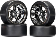 Traxxas kolo 1.9", disk split-spoke čierny chróm, pneu Drift (sada)