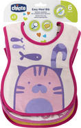 CHICCO Baumwoll-Lätzchen wasserdicht - pink 2Stk., 6m+