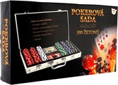 Poker sada 300ks + karty + kocky v hliníkovom kufríku 40x24x8cm