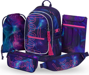 BAAGL SET 5 Core Nova: Rucksack, Federmäppchen, Beutel, Gürteltasche, Laptop-Hülle GRS