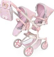 DeCuevas 90875 Cărucior pliabil pentru păpuși gemene cu geantă Sophie 2025 - 91 cm