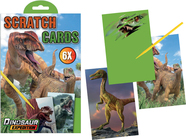 Kratzenkarten 21x14cm mit Bildern 6 Stück Dinosauriermotive