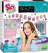 TASIA - Stylová sada Nail Art s třpytkami a samolepkami