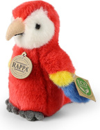 Plüschvogel Papagei roter Ara 16 cm ECO-FRIENDLY