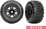 Ruota Traxxas da 3,8", disco nero, pneumatico Sledgehammer cinturato (2)