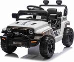 Elektrické autíčko OFFROAD NEW s pohonom zadných kolies, biele, Lítiová batéria