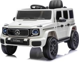 Auto elettrico Mercedes G580 12V, bianco, telecomando 2,4 GHz, Bluetooth, USB /