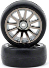Traxxas koleso, disk 12-spoke čierny, pneu slick (2)