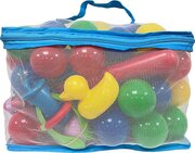 Balles en plastique avec canard et canne à pêche, 62 pièces, 6 cm