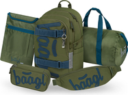 BAAGL SET 5 Skate Olive: Rucksack, Federmäppchen, Sporttasche, Gürteltasche, Laptop-Hülle GRS