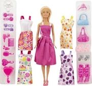 Bábika modelka plast 30 cm s oblečením s doplnkami