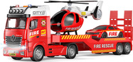 Feuerwehr-Auto, Zugmaschine und Hubschrauber mit Effekten Set 55 cm