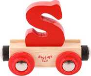 Bigjigs Rail Wagon hölzerne Eisenbahnschienen – Buchstabe S