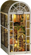 2Kids Toys 3D puzzle Opritor de cărți Miniatură căsuță Cafenea Grădină albă