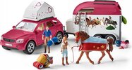 Schleich Dobrodružné auto s prívesom a koňom