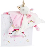 Doudou Darčeková sada - plyšový muchláčik jednorožec ružový 20 cm