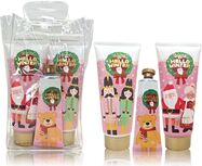 ACCENTRA Set da bagno Hello Winter in borsetta trasparente Mirtillo rosso 2x 200ml + 1x 60ml