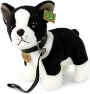 Cane di peluche Boston Terrier con guinzaglio alto 23 cm ECO-FRIENDLY