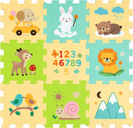 PETITE&amp;MARS Podlahové skladacie puzzle Nexli 6 ks, Forest Friends