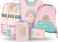 BAAGL SET 5 Zippy Arcobaleno: cartella, astuccio, sacchetto, grembiule, portafoglio