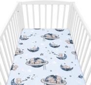 Bavlnené prestieradlo do postieľky New Baby Teddy bear in space 120x60 cm