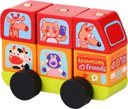 CUBIKA 13197 Minibus šťastné zvieratká - drevená skladačka 7 dielov