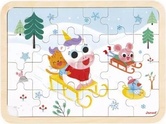 Janod Drevené puzzle s predlohou a hľadanie rozdielov Sánkovačka