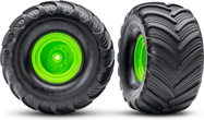 Traxxas ruota 2.0/3.0", cerchio verde offset 29mm, pneumatico Terra Groove (paio)