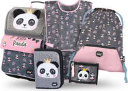 BAAGL SET 5 Zippy Panda: cartella, astuccio, sacchetto, grembiule, portafoglio