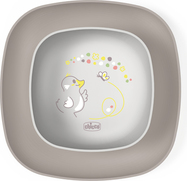 CHICCO Set za jelo - zdjela i tanjur siva 12m+