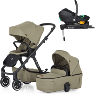 PETITE&amp;MARS Kombinált babakocsi ICON 2v1 Mossy Green LITE AIR + Core Pro i-Size Black Grey +