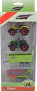 SPARKYS - Set de mașini agricole: 2x tractor, platformă, pulverizator 1:64