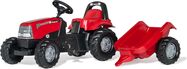 Rollytoys Šliapací traktor Rolly Kid Case s vlečkou, červený