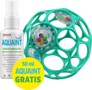 Hračka OBALL RATTLE 10cm 0m+ dark turquoise+50ml Aquaint