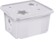 Úložný box s vekom malý "Stars", Biela