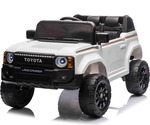 Elektrické autíčko Toyota Landcruiser 12V, biele, široké jednomiestne sedadlo, 2,4 GHz dia