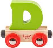 Bigjigs Rail Wagon hölzerne Eisenbahnschienen – Buchstabe D