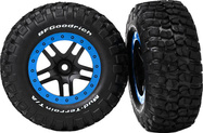 Traxxas roue 2.2/3.0", jante SCT Split-Spoke noir-bleu, pneu KM2 (2) (2WD avant)