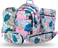 BAAGL SET 5 Skate Leafs: Rucksack, Federmäppchen, Beutel, Gürteltasche, Laptop-Hülle