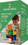 Cleverclixx Mágneses építőkészlet Brick Tiles Pack Intense – 16 db