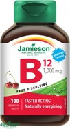 Jamieson Vitamina B12 metilcobalamina 1000 mcg tabletas con sabor a cereza 100 tabletas