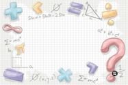 Podložka na stôl PP 60x40cm Matematika