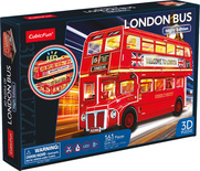 Puzzle 3D s LED Nočná edícia: Londýnsky autobus 161 dielikov